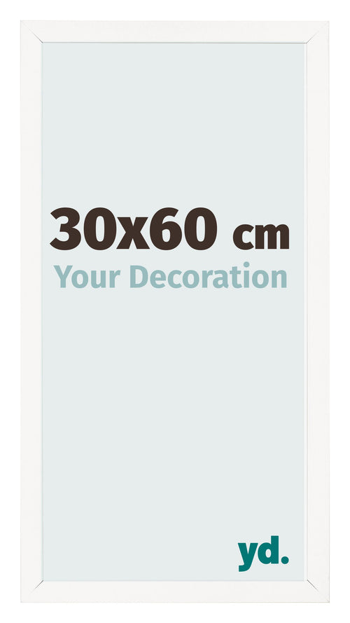 Marco de Fotos 30x60 cm Blanco Brillante MDF Bologna Delantera Tamano | Yourdecoration.es