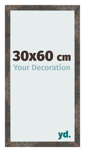 Marco de Fotos 30x60 cm Metal Oxidado MDF Bologna Delantera Tamano | Yourdecoration.es