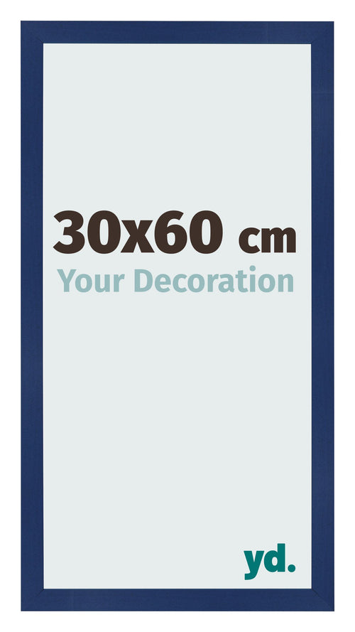 Marco de Fotos 30x60cm Azul Oscuro Barrido MDF Bologna Delantera Tamano | Yourdecoration.es