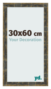Marco de Fotos 30x60cm Azul Y Dorado Fusionado MDF Pisa Delantera Tamano | Yourdecoration.es