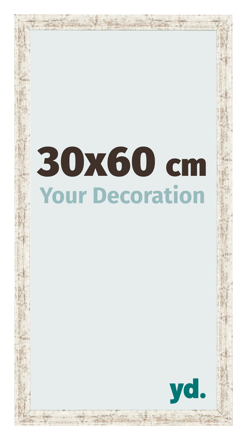 Marco de Fotos 30x60cm Blanco Vintage MDF Bologna Delantera Tamano | Yourdecoration.es