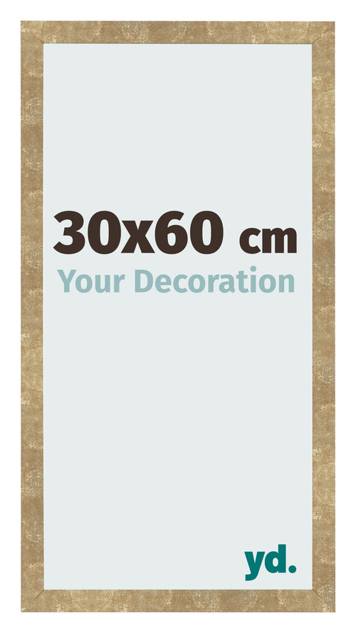 Marco de Fotos 30x60cm Dorado Antiguo MDF Bologna Delantera Tamano | Yourdecoration.es