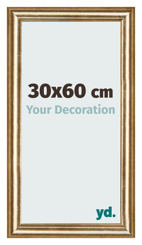 Marco de Fotos 30x60cm Dorado Antiguo MDF Lazio Delantera Tamano | Yourdecoration.es