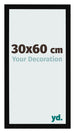Marco de Fotos 30x60cm Negro Brillante MDF Bologna Delantera Tamano | Yourdecoration.es