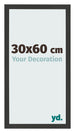 Marco de Fotos 30x60cm Negro Grano De Madera MDF Bologna Delantera Tamano | Yourdecoration.es