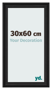 Marco de Fotos 30x60cm Negro Grano De Madera MDF Lazio Delantera Tamano | Yourdecoration.es