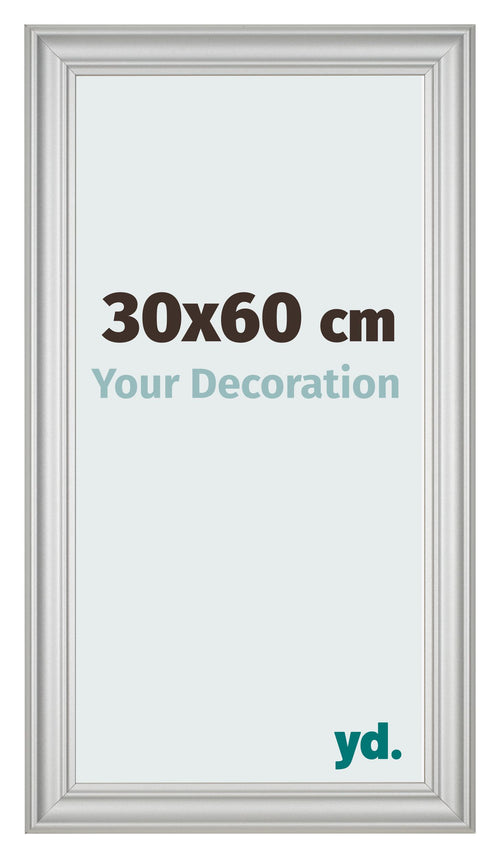 Marco de Fotos 30x60cm Plateado Mate MDF Lazio Delantera Tamano | Yourdecoration.es