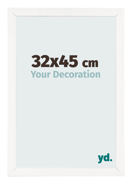 Marco de Fotos 32x45 cm Blanco Brillante MDF Bologna Delantera Tamano | Yourdecoration.es