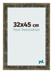 Marco de Fotos 32x45cm Azul Y Dorado Fusionado MDF Pisa Delantera Tamano | Yourdecoration.es