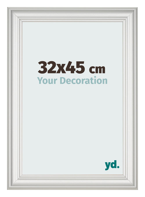 Marco de Fotos 32x45cm Blanco Barrido MDF Lazio Delantera Tamano | Yourdecoration.es