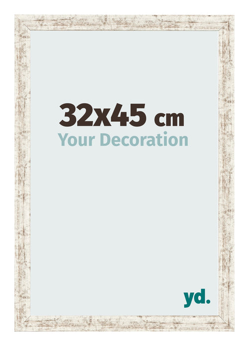 Marco de Fotos 32x45cm Blanco Vintage MDF Bologna Delantera Tamano | Yourdecoration.es