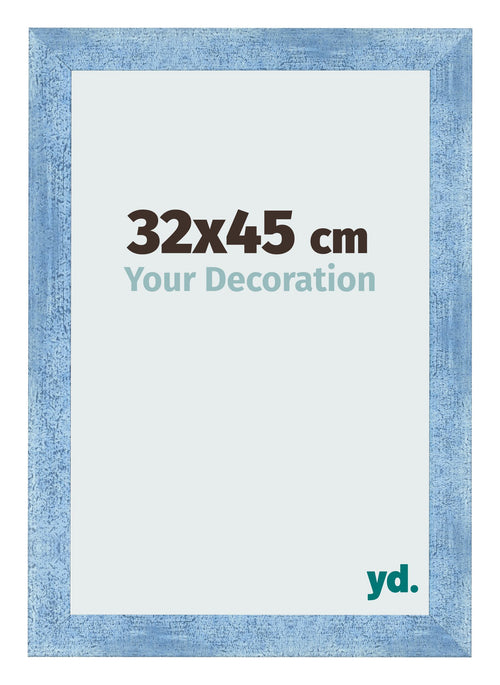 Marco de Fotos 32x45cm Claro Azul Barrido MDF Pisa Delantera Tamano | Yourdecoration.es