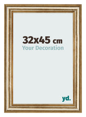 Marco de Fotos 32x45cm Dorado Antiguo MDF Lazio Delantera Tamano | Yourdecoration.es