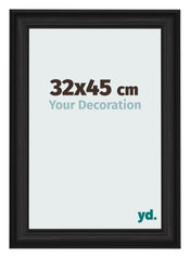 Marco de Fotos 32x45cm Negro Grano De Madera MDF Lazio Delantera Tamano | Yourdecoration.es