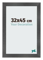 Marco de Fotos 32x45cm Negro Plateado Pulido MDF Pisa Delantera Tamano | Yourdecoration.es