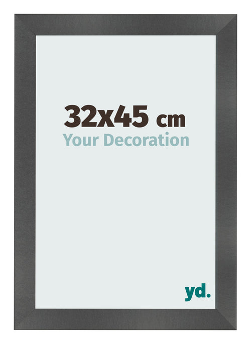 Marco de Fotos 32x45cm Negro Plateado Pulido MDF Pisa Delantera Tamano | Yourdecoration.es