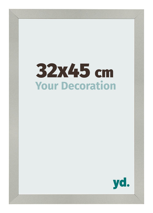 Marco de Fotos 32x45cm Plateado Mate MDF Bologna Delantera Tamano | Yourdecoration.es