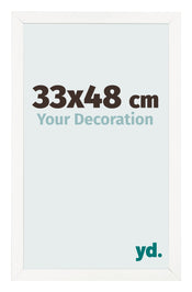Marco de Fotos 33x48 cm Blanco Brillante MDF Bologna Delantera Tamano | Yourdecoration.es