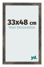 Marco de Fotos 33x48 cm Metal Oxidado MDF Bologna Delantera Tamano | Yourdecoration.es