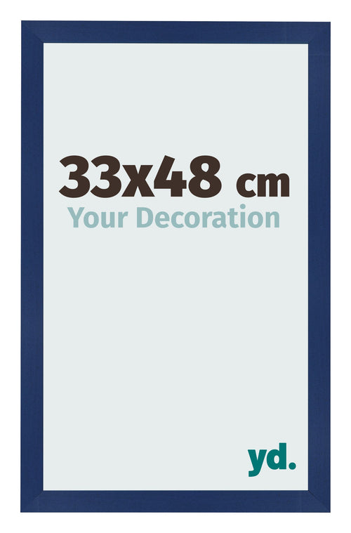 Marco de Fotos 33x48cm Azul Oscuro Barrido MDF Bologna Delantera Tamano | Yourdecoration.es