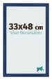 Marco de Fotos 33x48cm Azul Oscuro Barrido MDF Bologna Delantera Tamano | Yourdecoration.es