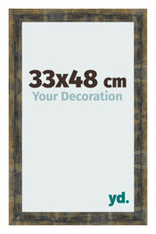 Marco de Fotos 33x48cm Azul Y Dorado Fusionado MDF Pisa Delantera Tamano | Yourdecoration.es