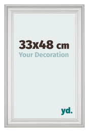 Marco de Fotos 33x48cm Blanco Barrido MDF Lazio Delantera Tamano | Yourdecoration.es