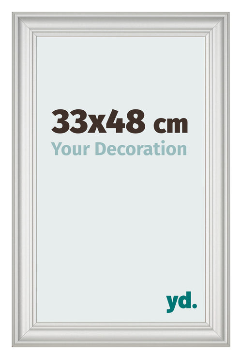 Marco de Fotos 33x48cm Blanco Barrido MDF Lazio Delantera Tamano | Yourdecoration.es