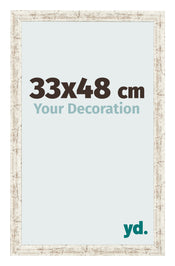 Marco de Fotos 33x48cm Blanco Vintage MDF Bologna Delantera Tamano | Yourdecoration.es