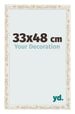 Marco de Fotos 33x48cm Blanco Vintage MDF Bologna Delantera Tamano | Yourdecoration.es