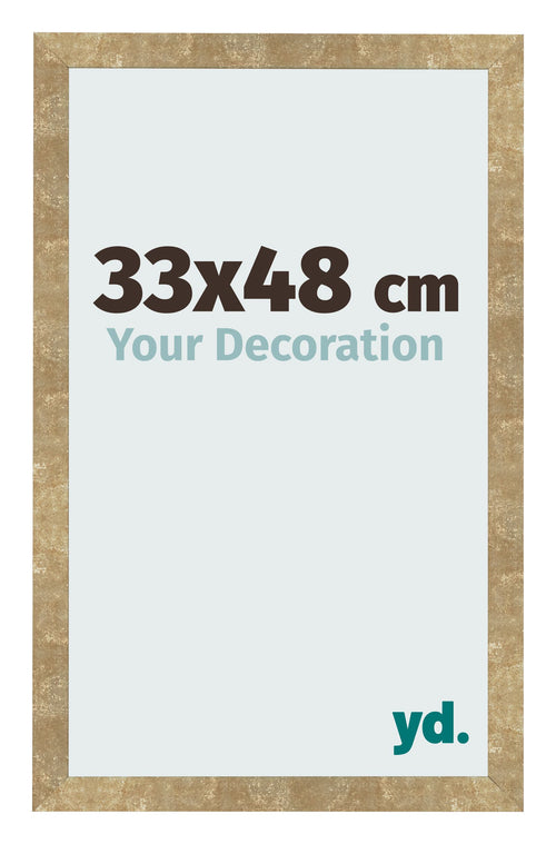Marco de Fotos 33x48cm Dorado Antiguo MDF Bologna Delantera Tamano | Yourdecoration.es
