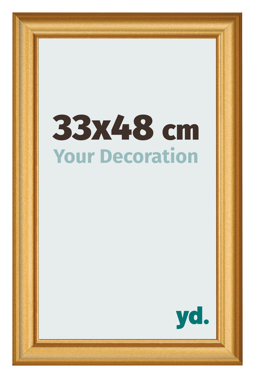 Marco de Fotos 33x48cm Dorado Matte MDF Lazio Delantera Tamano | Yourdecoration.es