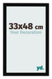 Marco de Fotos 33x48cm Negro Brillante MDF Bologna Delantera Tamano | Yourdecoration.es