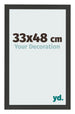 Marco de Fotos 33x48cm Negro Grano De Madera MDF Bologna Delantera Tamano | Yourdecoration.es