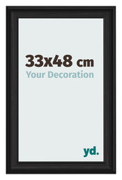 Marco de Fotos 33x48cm Negro Grano De Madera MDF Lazio Delantera Tamano | Yourdecoration.es