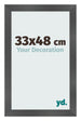 Marco de Fotos 33x48cm Negro Plateado Pulido MDF Pisa Delantera Tamano | Yourdecoration.es