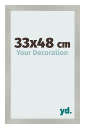 Marco de Fotos 33x48cm Plateado Mate MDF Bologna Delantera Tamano | Yourdecoration.es
