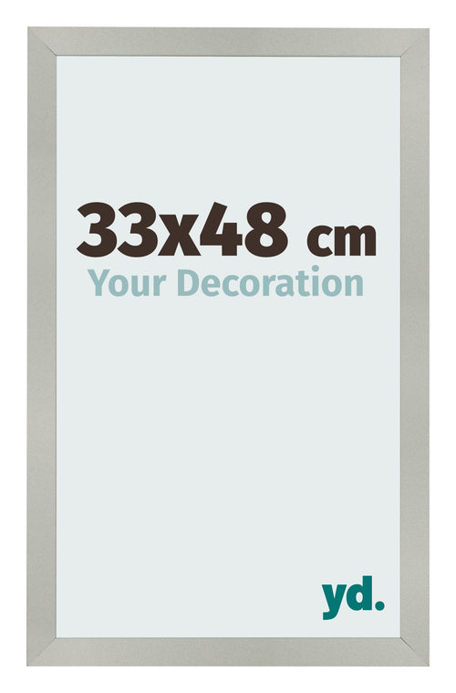 Marco de Fotos 33x48cm Plateado Mate MDF Bologna Delantera Tamano | Yourdecoration.es