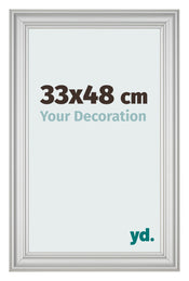 Marco de Fotos 33x48cm Plateado Mate MDF Lazio Delantera Tamano | Yourdecoration.es