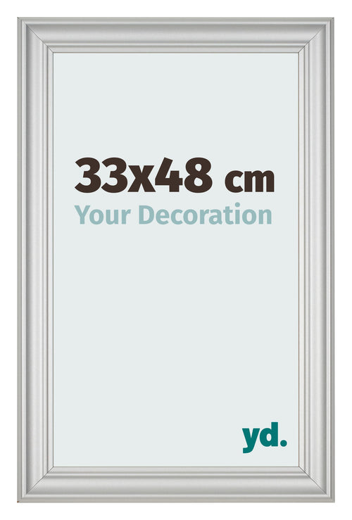 Marco de Fotos 33x48cm Plateado Mate MDF Lazio Delantera Tamano | Yourdecoration.es