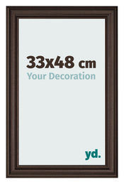 Marco de Fotos 33x48cm Roble Oscuro MDF Lazio Delantera Tamano | Yourdecoration.es