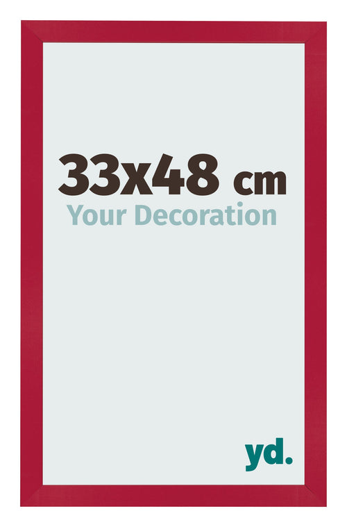 Marco de Fotos 33x48cm Rojo MDF Bologna Delantera Tamano | Yourdecoration.es