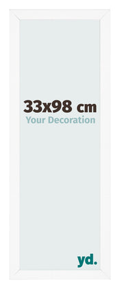 Marco de Fotos 33x98 cm Blanco Mate MDF Bologna Delantera Tamano | Yourdecoration.es