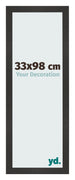 Marco de Fotos 33x98 cm Negro Mate MDF Bologna Delantera Tamano | Yourdecoration.es
