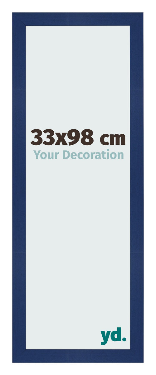 Marco de Fotos 33x98cm Azul Oscuro Barrido MDF Bologna Delantera Tamano | Yourdecoration.es