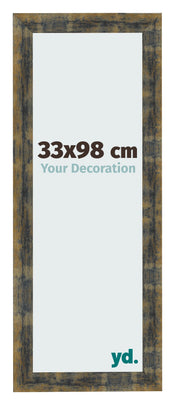 Marco de Fotos 33x98cm Azul Y Dorado Fusionado MDF Pisa Delantera Tamano | Yourdecoration.es
