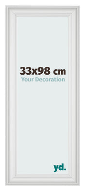 Marco de Fotos 33x98cm Blanco Barrido MDF Lazio Delantera Tamano | Yourdecoration.es