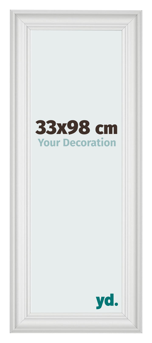 Marco de Fotos 33x98cm Blanco Barrido MDF Lazio Delantera Tamano | Yourdecoration.es