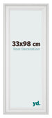 Marco de Fotos 33x98cm Blanco Barrido MDF Lazio Delantera Tamano | Yourdecoration.es