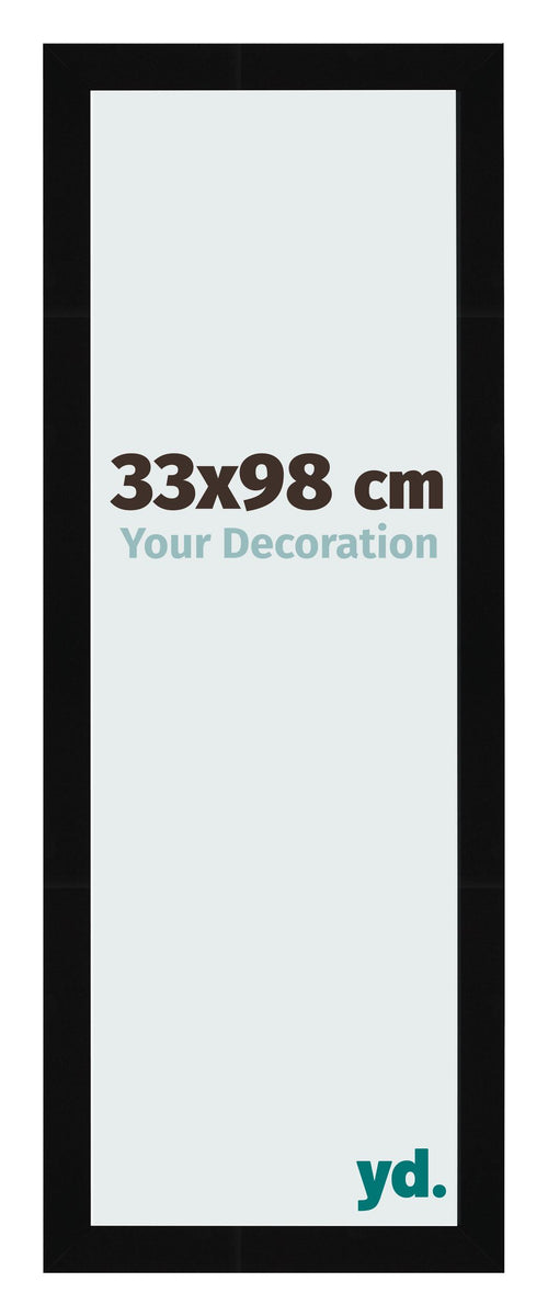 Marco de Fotos 33x98cm Negro Brillante MDF Bologna Delantera Tamano | Yourdecoration.es